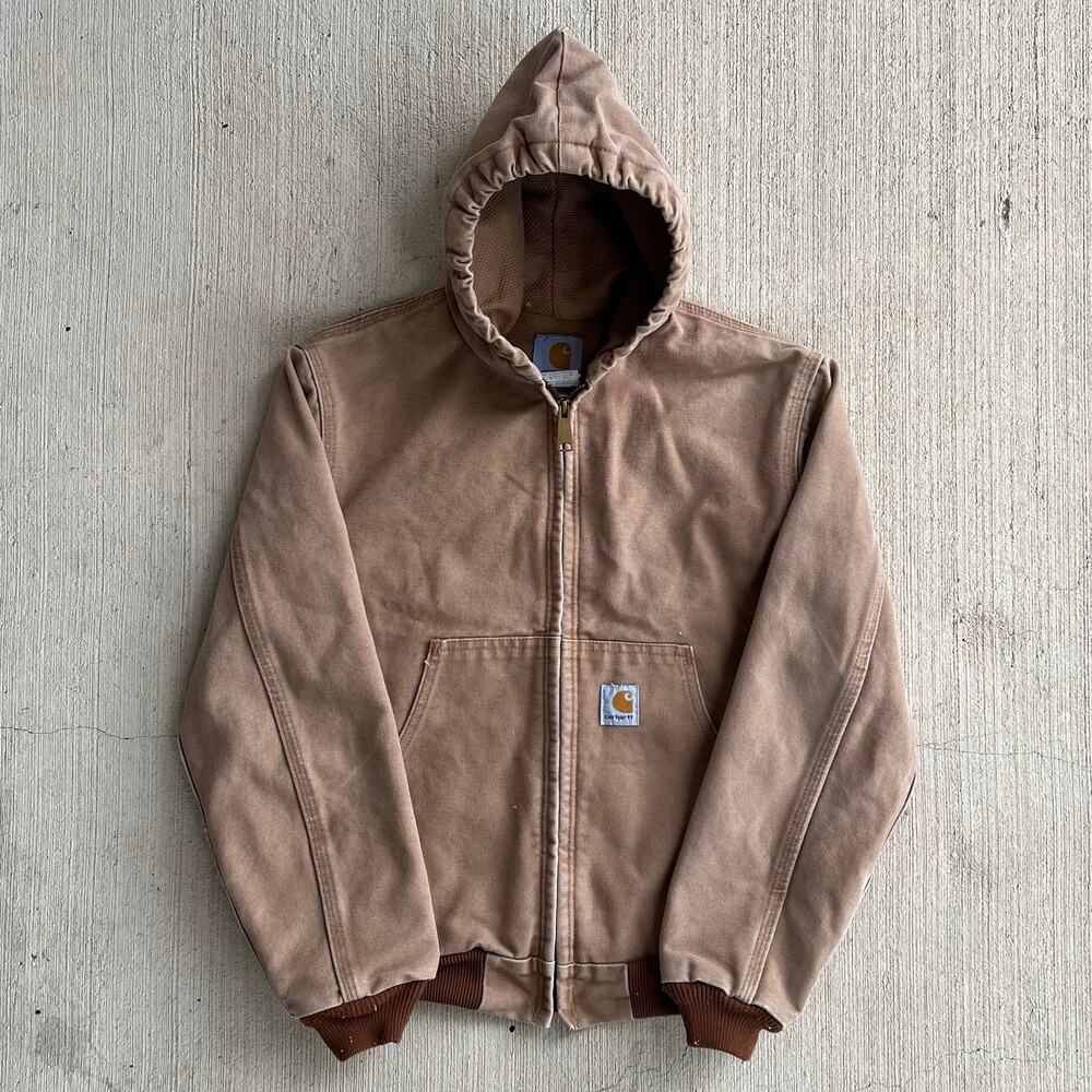 Carhartt YOUTH Y05 brown hooded work wear jacket